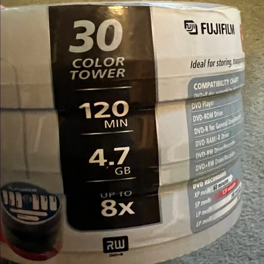 FUJIFILM DVD+R Color Discs 30 Blanks 120 Min 4.7GB up to 8x